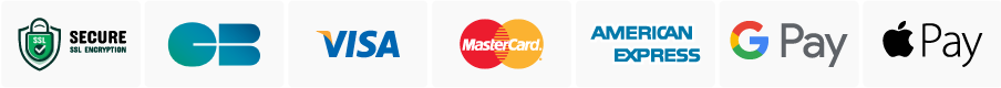 Moyens de paiement acceptés sur Artichaut de Paris : Carte Bleue, Visa, Mastercard, American Express, Google Pay et Apple Pay, en connexion chiffrée SSL